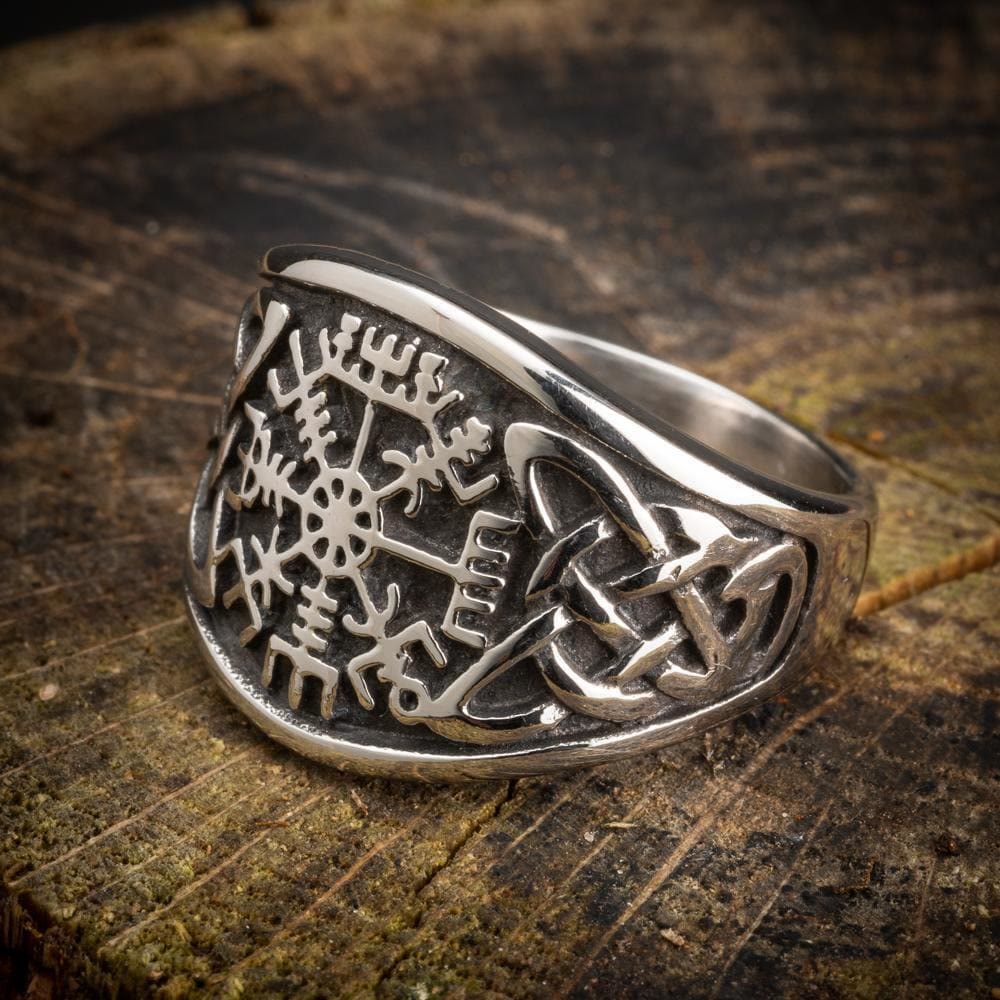 WorldNorse Punk Retro Vegvisir And Celtic Knot Ring - image 1