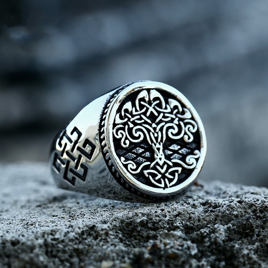 WorldNorse Vintage Stainless Steel Tree Of Life Ring - UK Size Z+1（US 14) - image 0
