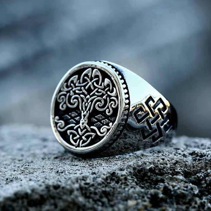 WorldNorse Vintage Stainless Steel Tree Of Life Ring - image 2