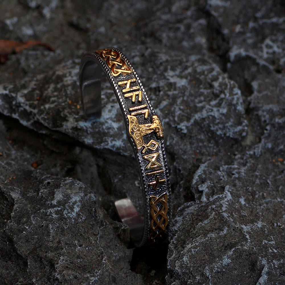 WorldNorse Celtic Knot Mjolnir Runes Stainless Steel Viking Bracelet - image 4