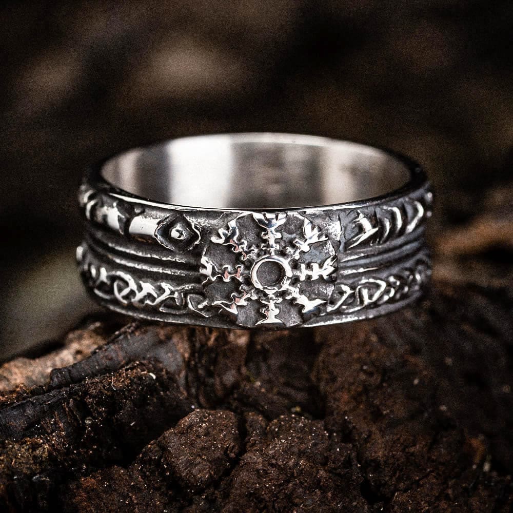 WorldNorse Helm Of Awe Stainless Steel With Celtic Design Ring - image 1