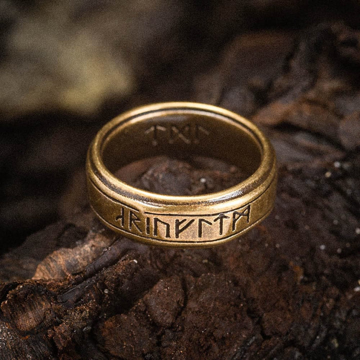 WorldNorse Retro Bronze Rune Stainless Steel Ring - image 3