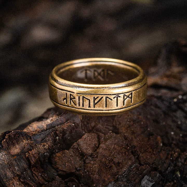 WorldNorse Retro Bronze Rune Stainless Steel Ring - image 2