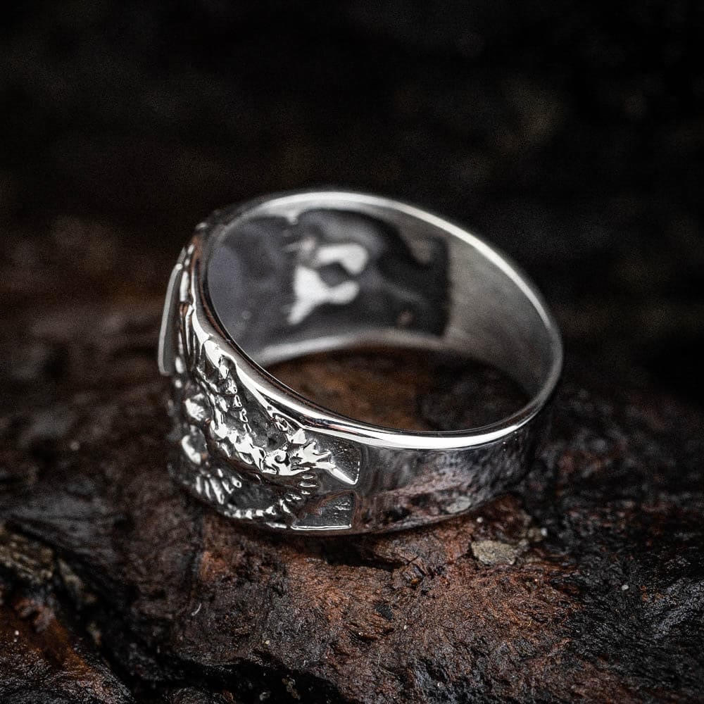WorldNorse Men's Personality Valknut And Raven Finger Ring - image 1