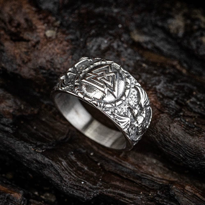 WorldNorse Men's Personality Valknut And Raven Finger Ring - UK Size Z（US 13) - image 0