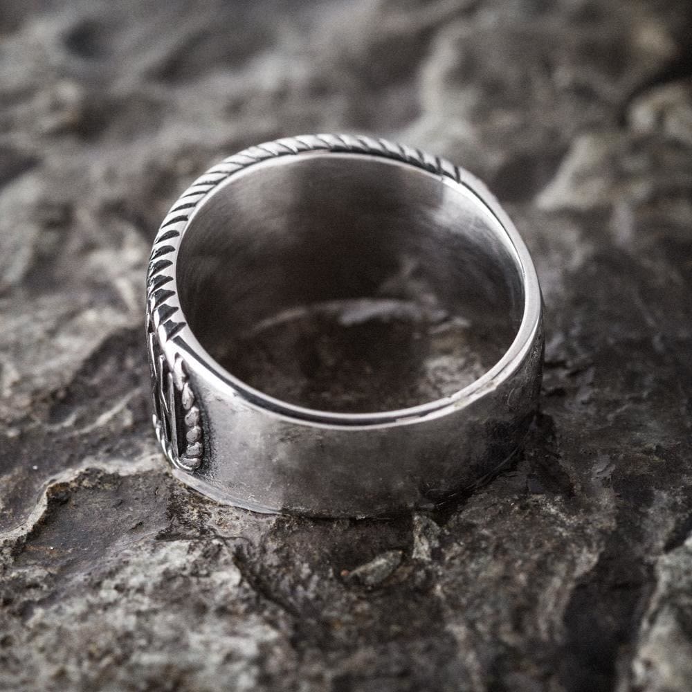 WorldNorse Classic Totem Valknut And Viking Rune Ring - image 2