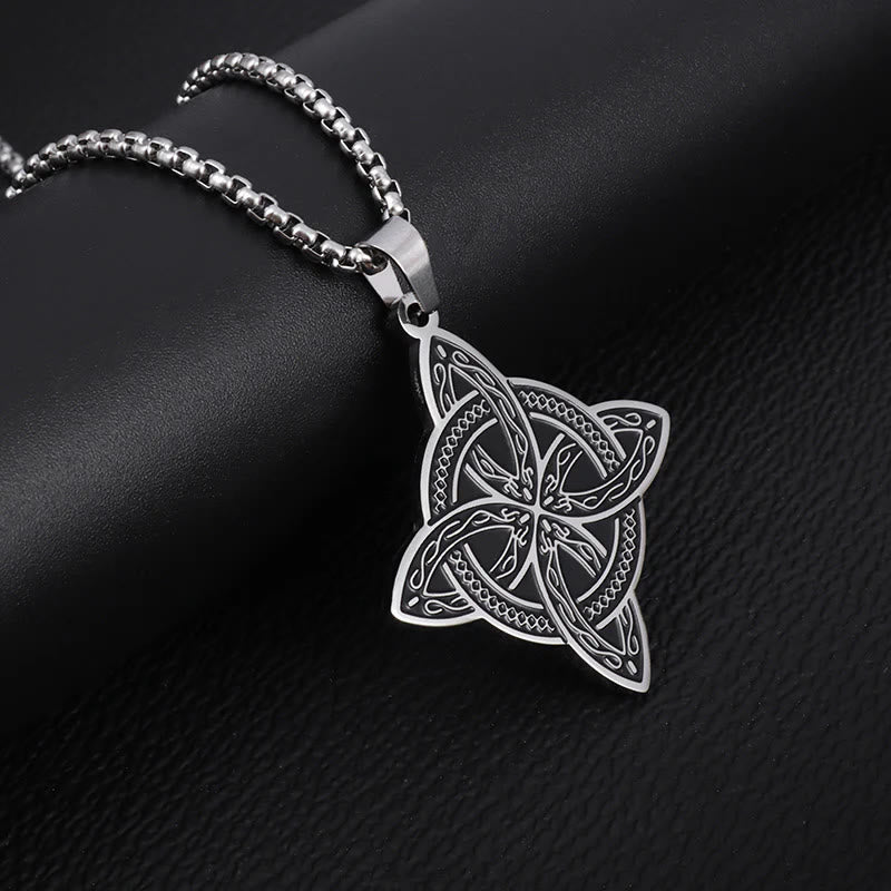 WorldNorse Witch Knot Celtic Irish Amulet Necklace - Silver - image 0