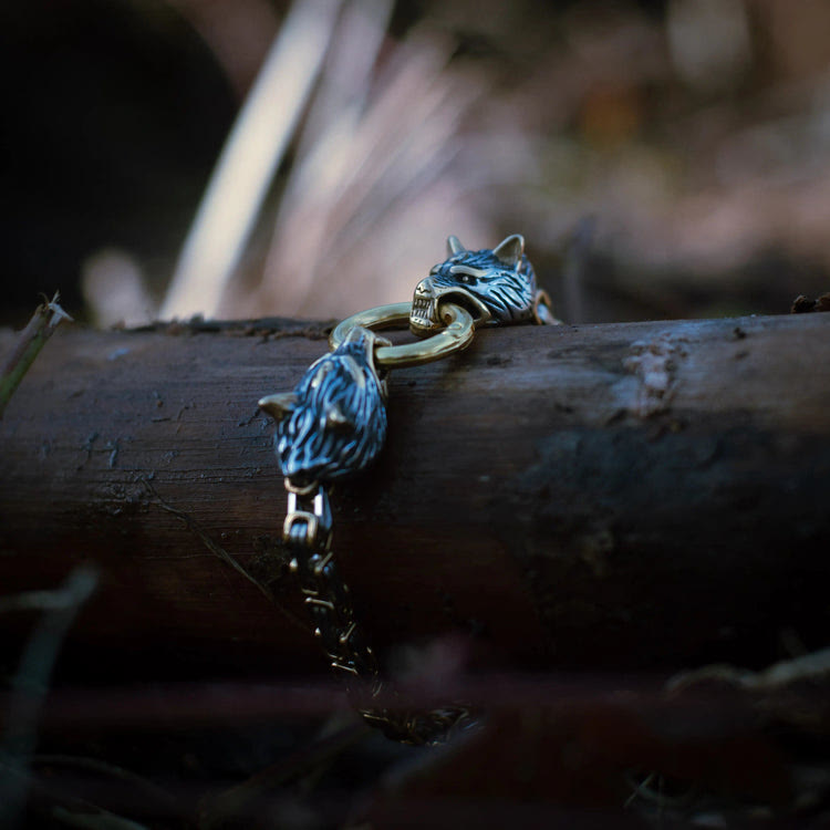 WorldNorse Nordic Geri And Freki Wolves Bracelet - image 4