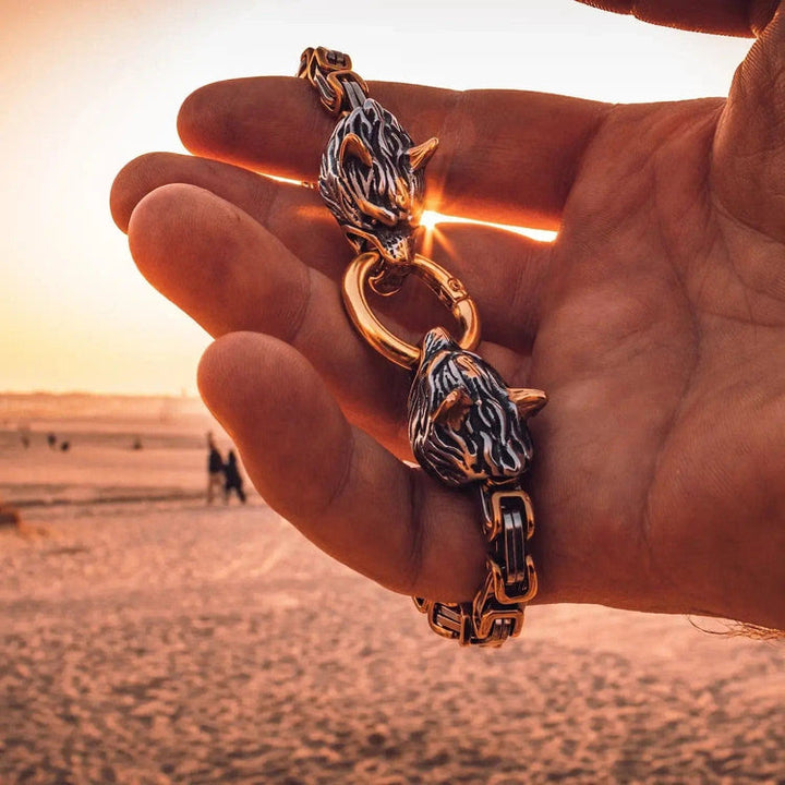 WorldNorse Nordic Geri And Freki Wolves Bracelet - image 1