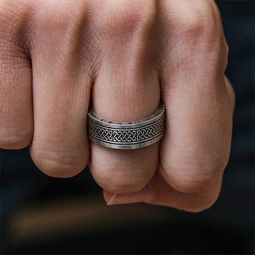 WorldNorse Odin Celtic Knot Rune Stainless Steel Ring - image 1