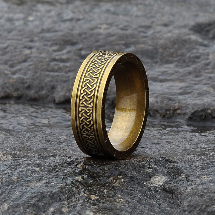 WorldNorse Odin Celtic Knot Rune Stainless Steel Ring - Gold - UK Size Z（US 13) - image 14