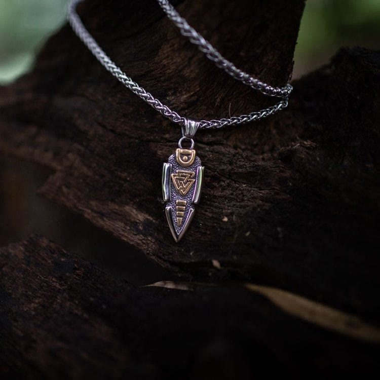 WorldNorse Solid Double Sided Odin’s Spear Valknut Amulet Necklace - image 10