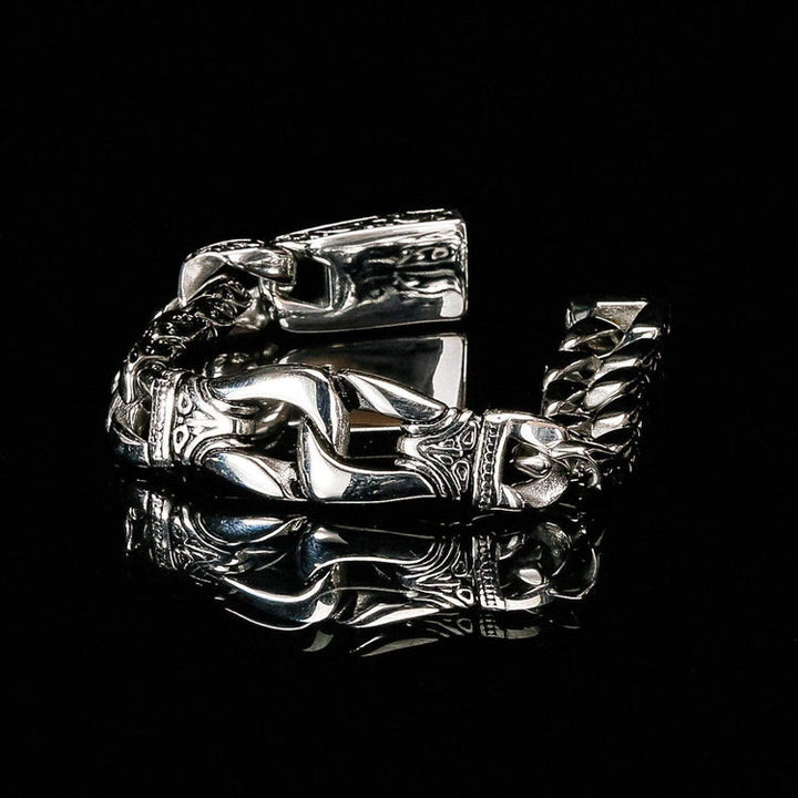 WorldNorse Retro Totem Celtic Knot Chunky Curb Link Bracelet