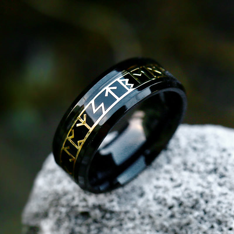 WorldNorse Norse Elder Futhark Rune Ring - Black - UK Size Z（US 13) - image 5