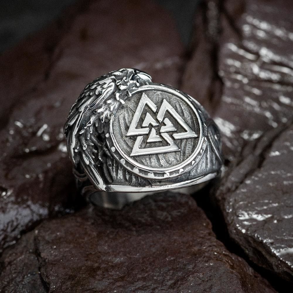 WorldNorse Men's Viking Raven And Valknut Ring - image 5