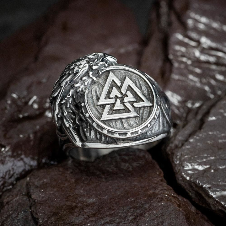 WorldNorse Men's Viking Raven And Valknut Ring - image 5