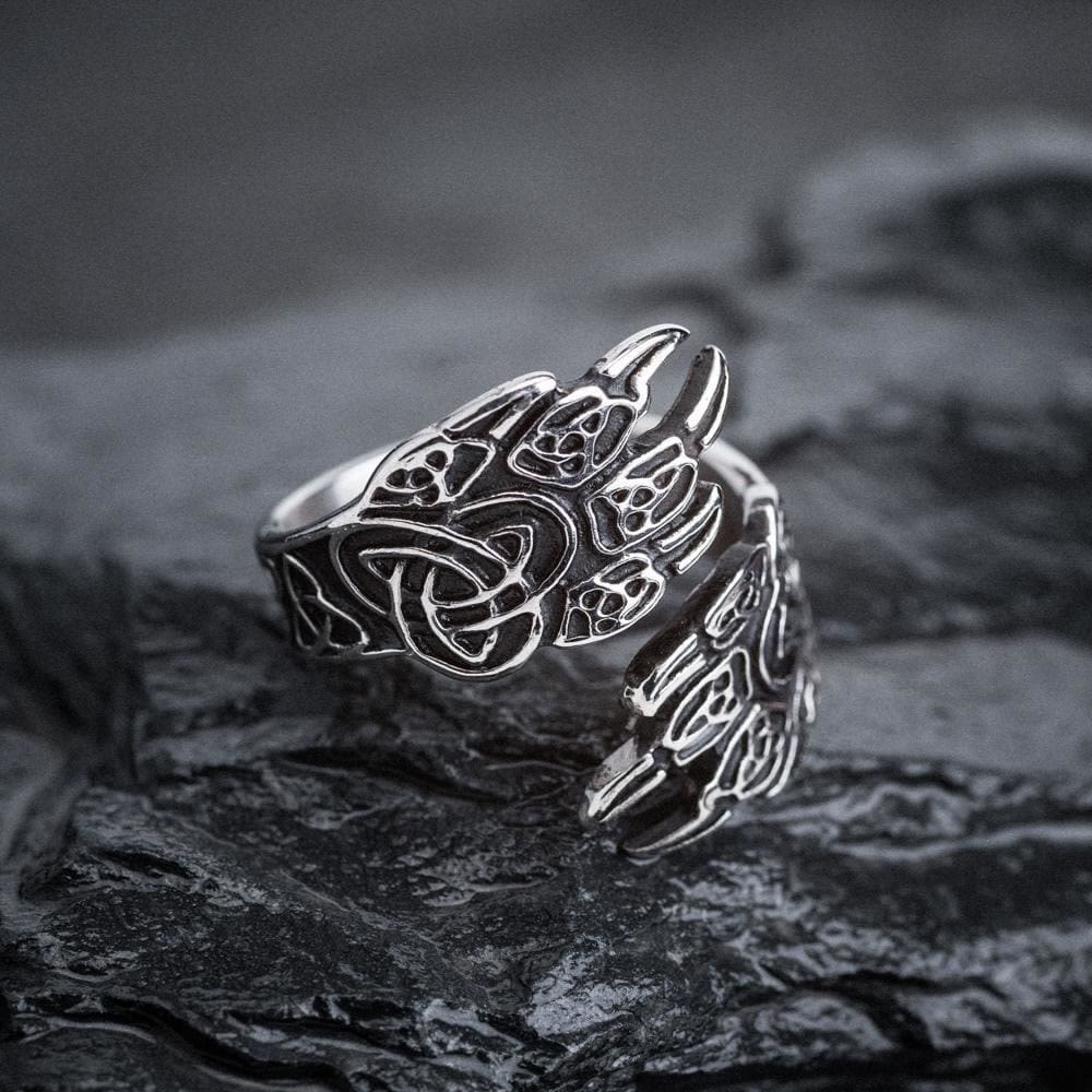 WorldNorse Viking Bear Paw Opening Ring