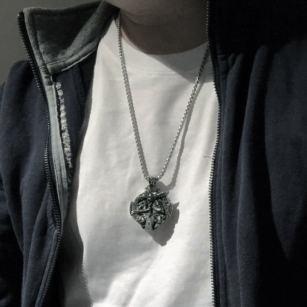 WorldNorse Odin's Warrior Raven Shield Pendant Necklace - image 1