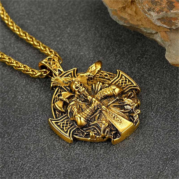 WorldNorse Odin's Warrior Raven Shield Pendant Necklace