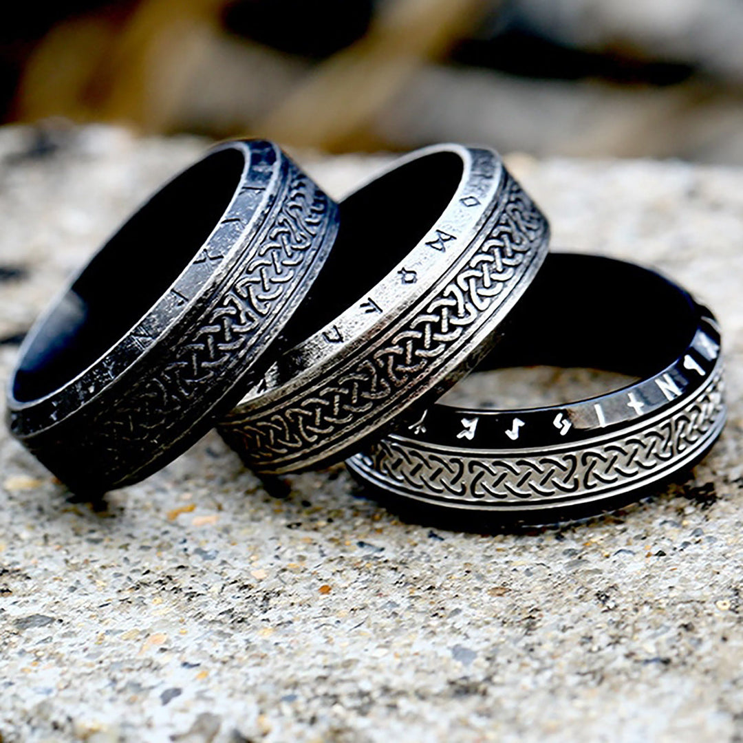 WorldNorse "War God" - Rune Norse Engraved Words Viking Ring - image 0