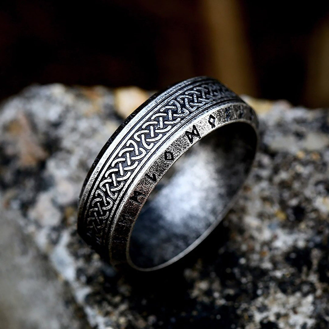 WorldNorse "War God" - Rune Norse Engraved Words Viking Ring - Silver - UK Size Z（US 13) - image 1