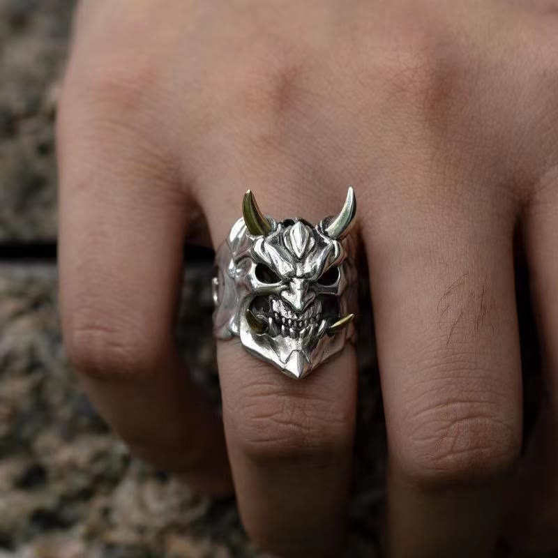 WorldNorse Demon Anger Gothic Biker Skeleton Ring