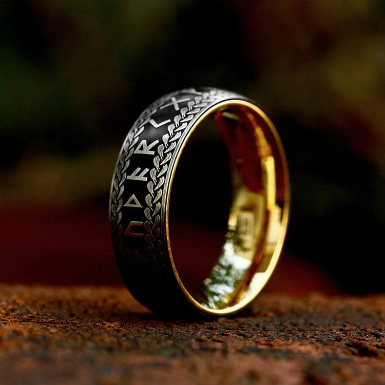 WorldNorse Nordic Rune Braided Pattern Viking Ring - Siver & Gold - UK Size Z（US 13) - image 2