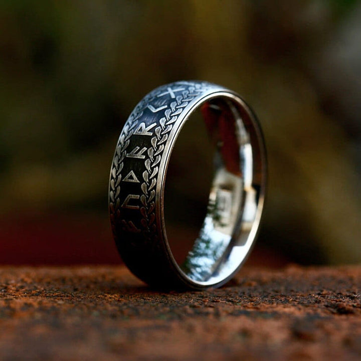 WorldNorse Nordic Rune Braided Pattern Viking Ring - Silver - UK Size Z（US 13) - image 1