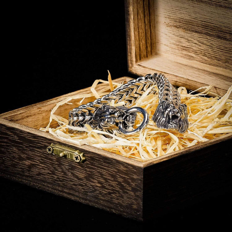 WorldNorse Double Lion Head Viking Bracelet - Lion - image 0