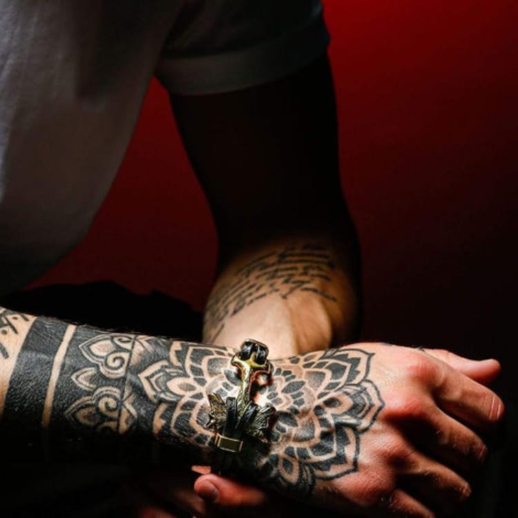 WorldNorse Wolf Fenrir's Head In Leather Bracelet