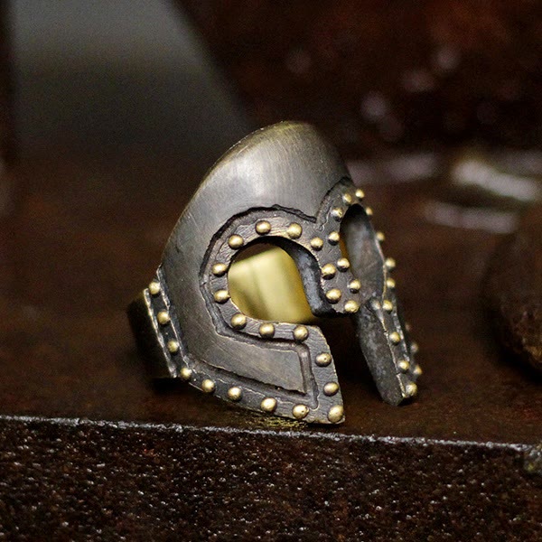 WorldNorse Ancient Greek Warriors Helmet Ring