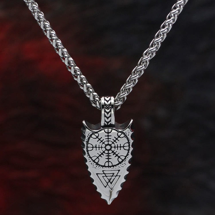 WorldNorse Silver Arrow Protective Spearhead Necklace