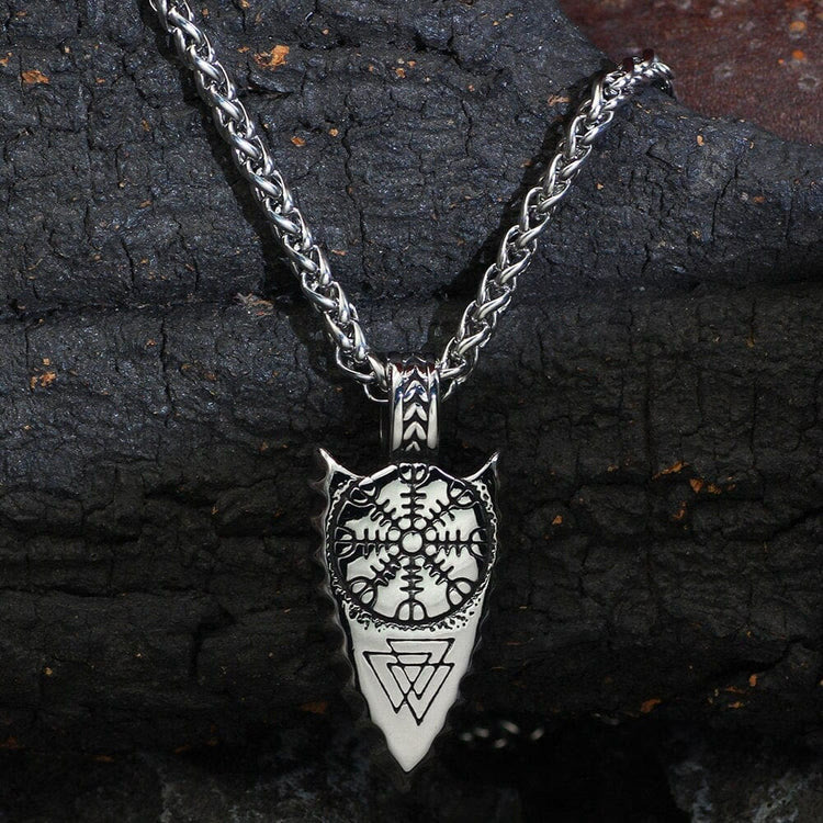WorldNorse Silver Arrow Protective Spearhead Necklace