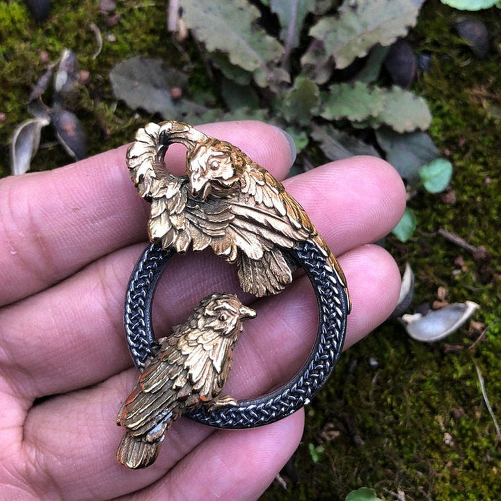 WorldNorse Handmade Odin's Ravens Huginn and Muninn Necklace - image 2