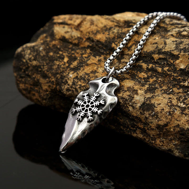 WorldNorse Viking Arrowhead Helm Of Awe Shield Necklace