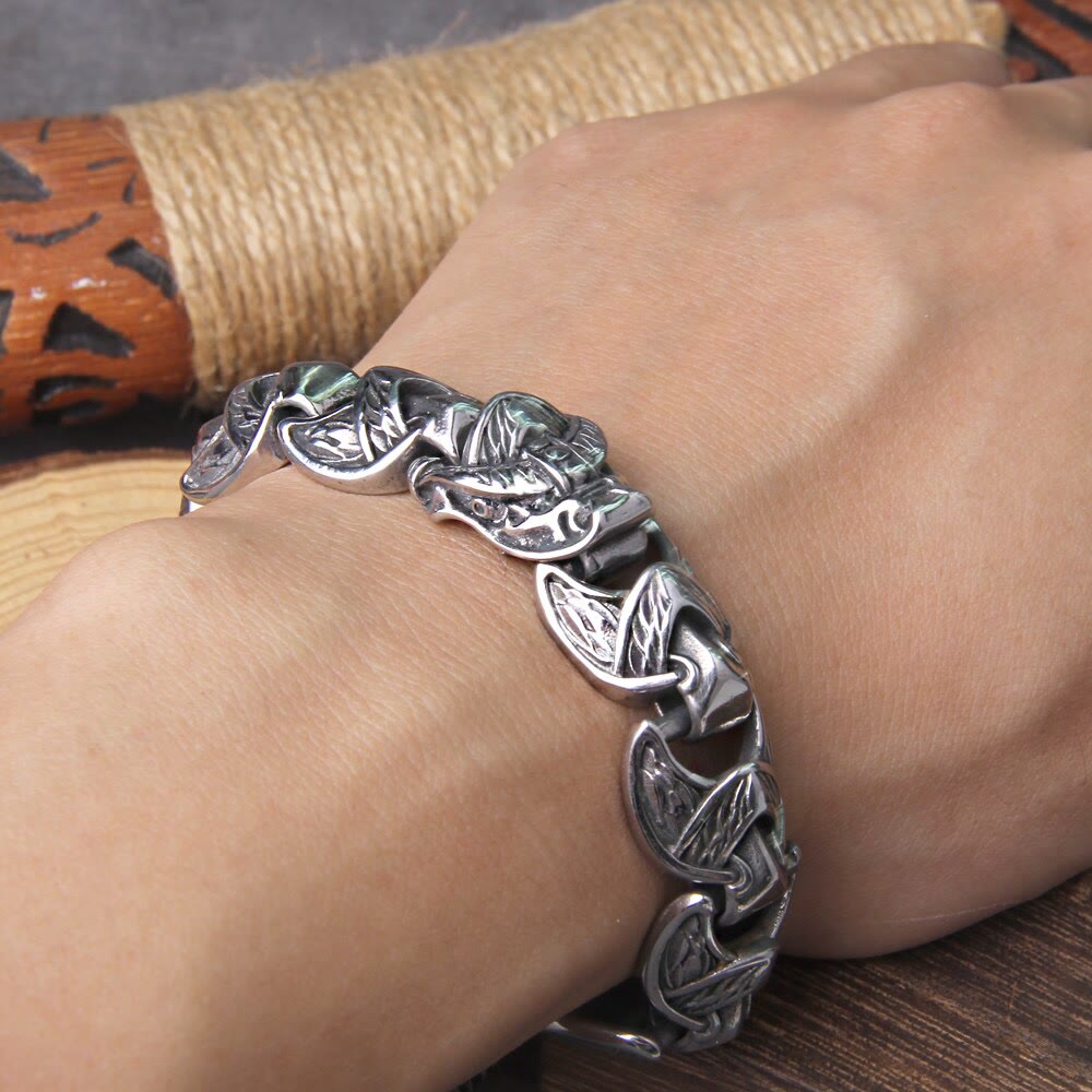 WorldNorse The Gilded Serpent Scale Viking Bracelet