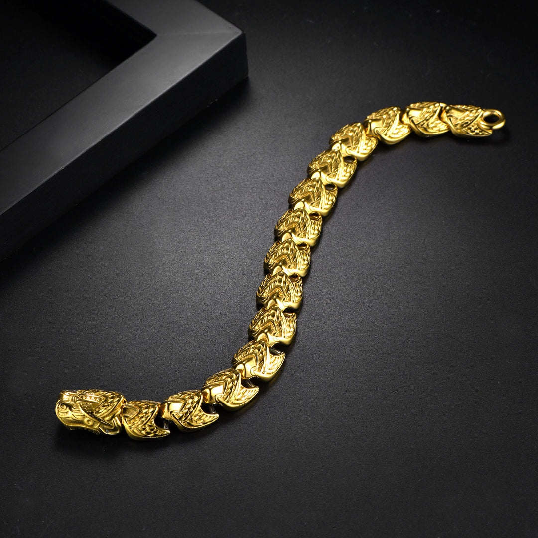 WorldNorse The Gilded Serpent Scale Viking Bracelet