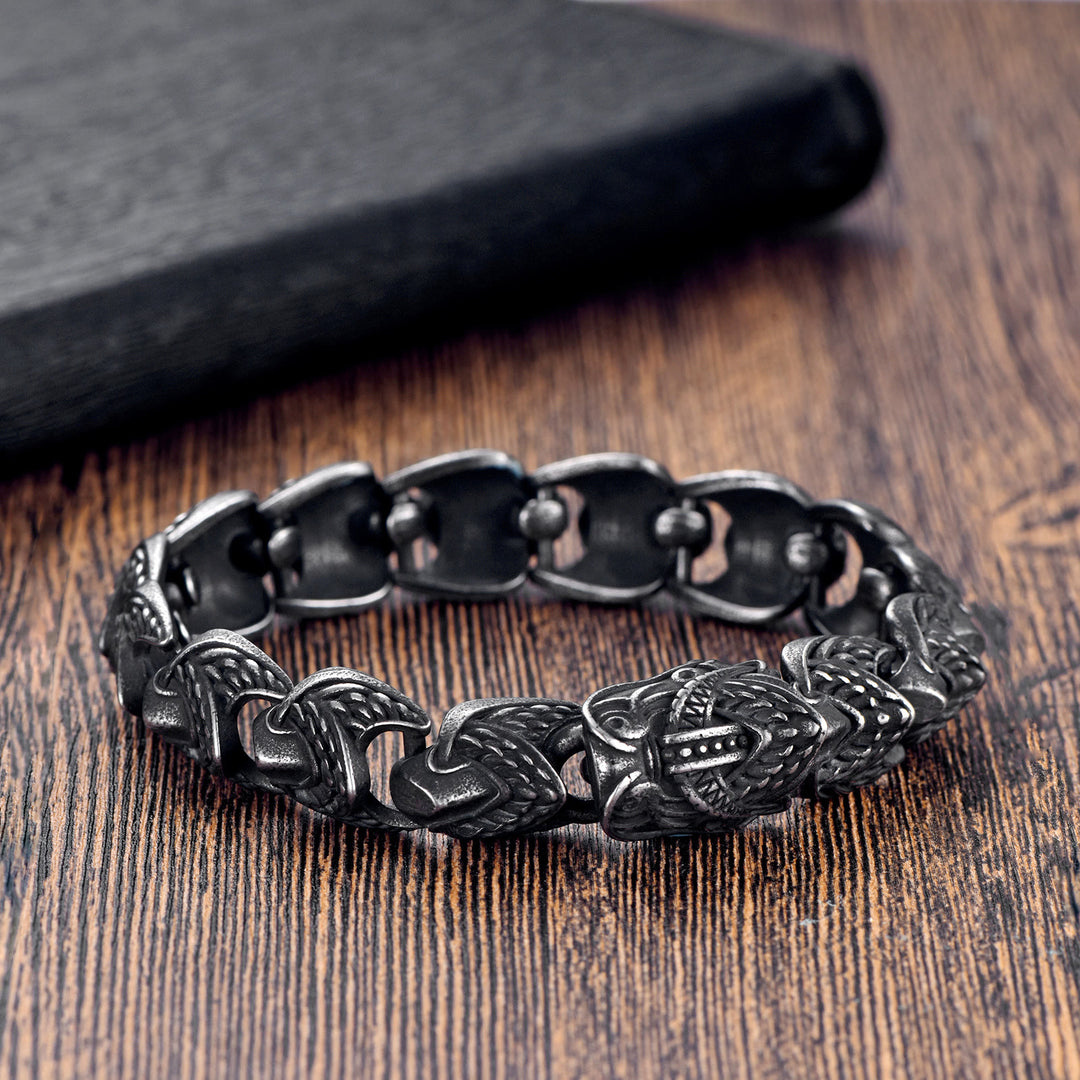 WorldNorse The Gilded Serpent Scale Viking Bracelet - Retro Black - 23cm - image 5