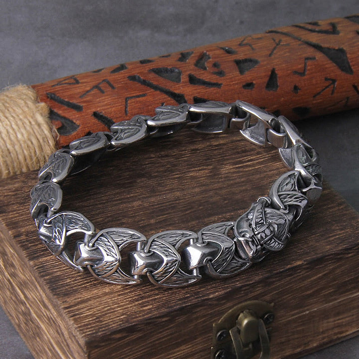 WorldNorse The Gilded Serpent Scale Viking Bracelet - Silver - 23cm - image 0
