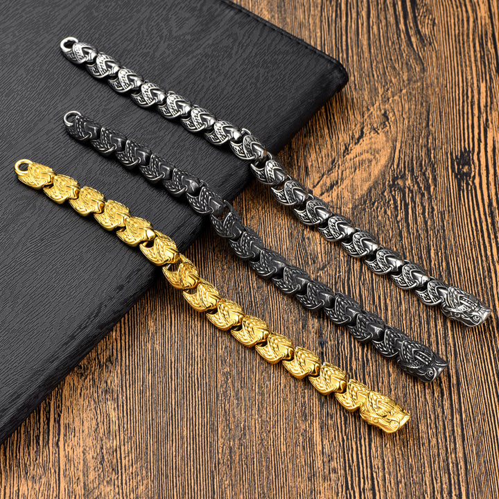 WorldNorse The Gilded Serpent Scale Viking Bracelet