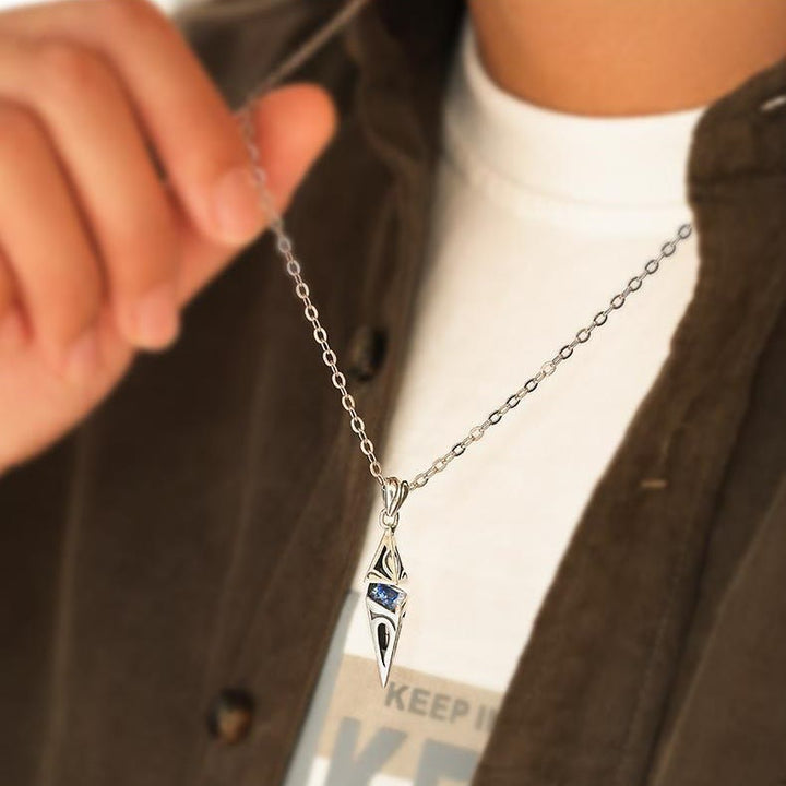 WorldNorse Blue Zircon Talisman Pendant Necklace - image 3