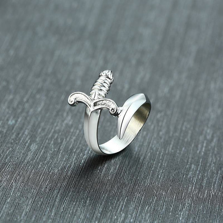 WorldNorse Bending Sword Steel Dagger Ring