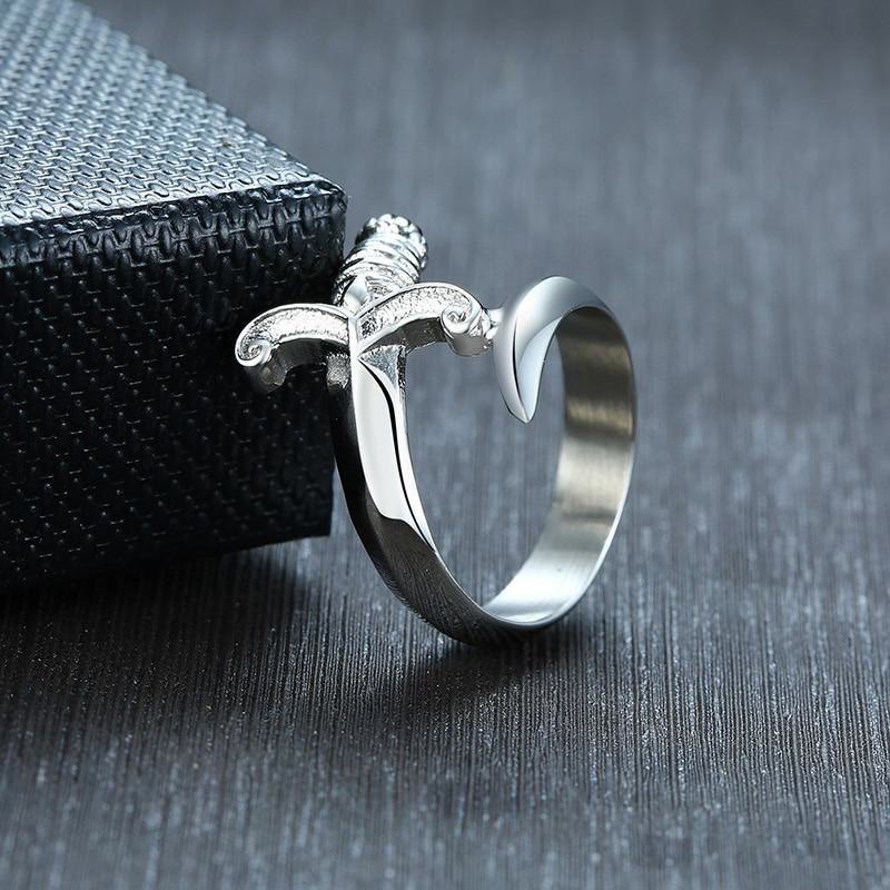 WorldNorse Bending Sword Steel Dagger Ring