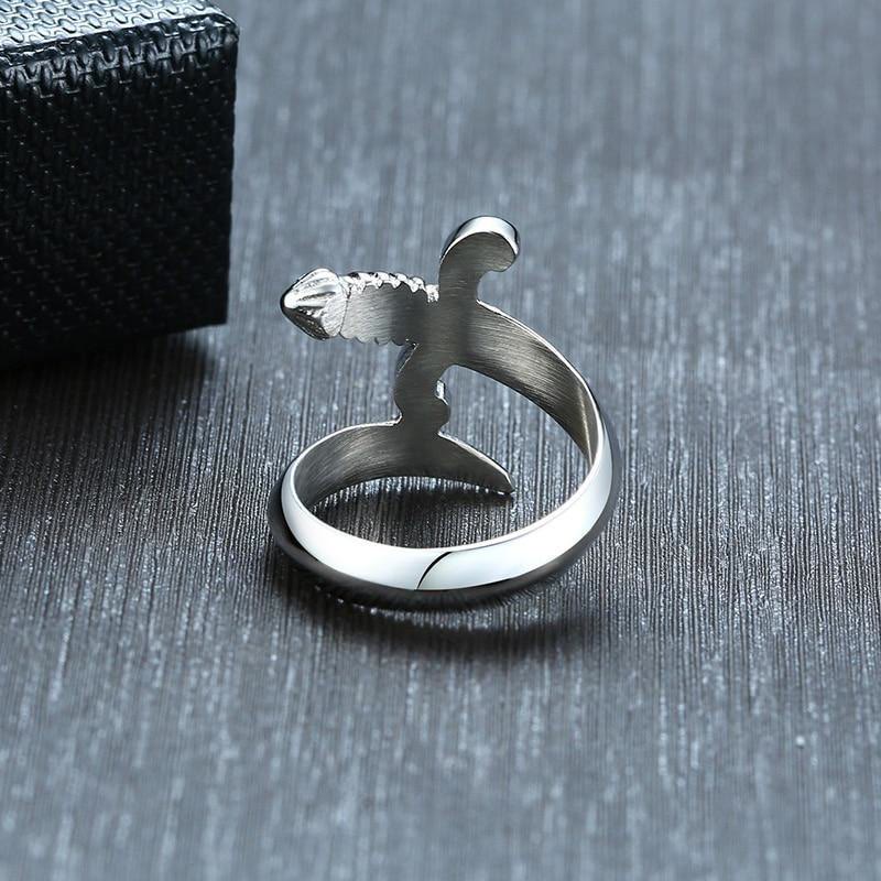 WorldNorse Bending Sword Steel Dagger Ring