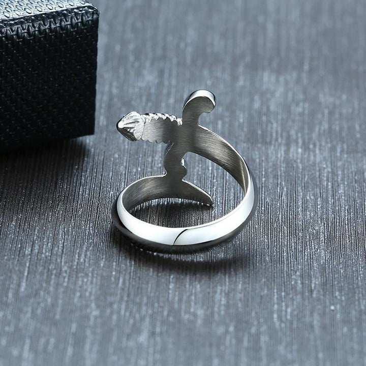 WorldNorse Bending Sword Steel Dagger Ring