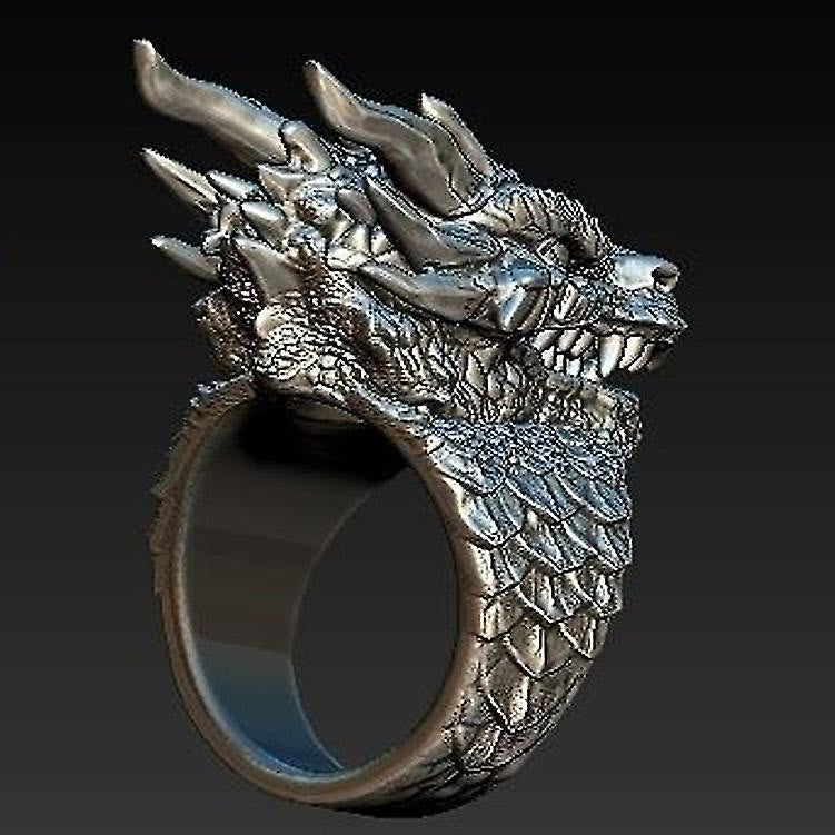 WorldNorse Jormungandr Dragon Head Viking Ring - image 2