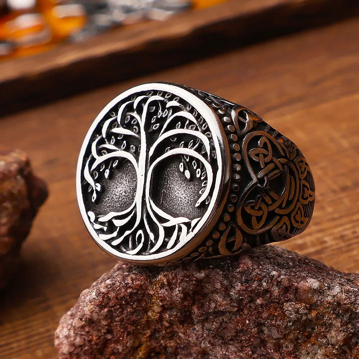 WorldNorse Tree of Life With Viking Bear Claw Ring - UK Size Z（US 13) - image 0