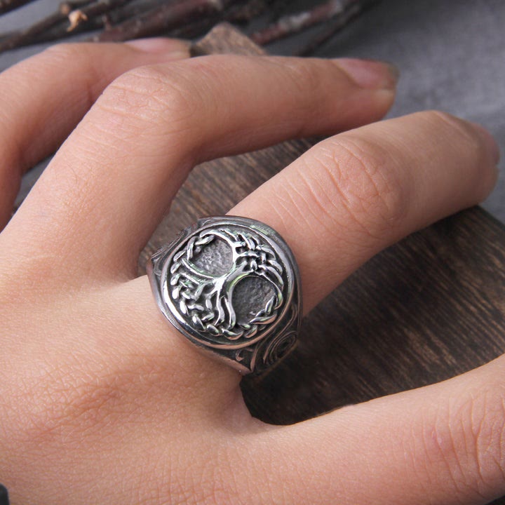 WorldNorse Vintage Yggdrasil Tree Of Life Stainless Steel Ring - image 1