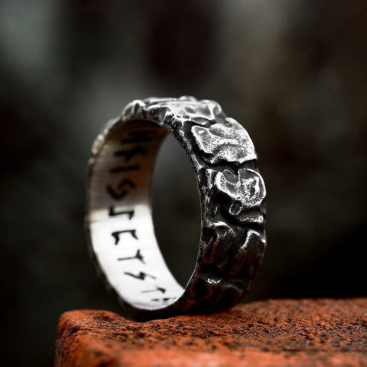 WorldNorse Stone Rune Stainless Steel Viking Ring - UK Size Z（US 13) - image 0