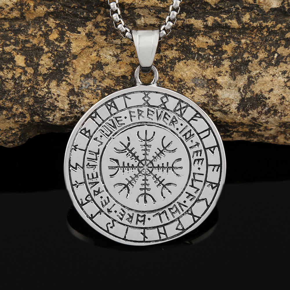 WorldNorse Viking Rune Triple Horn of Odin Dragon Necklace